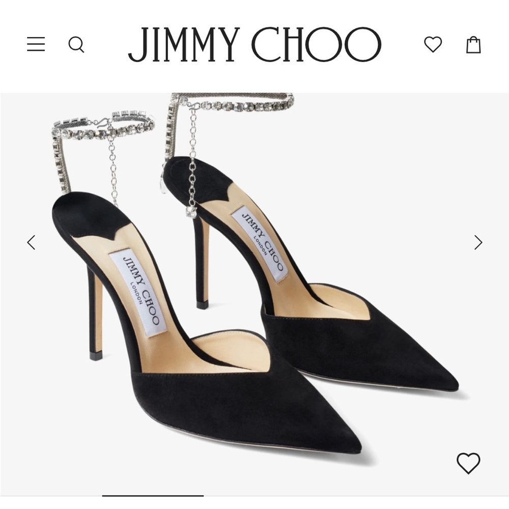 Jimmy Choo Black Crystal Embellished Heels